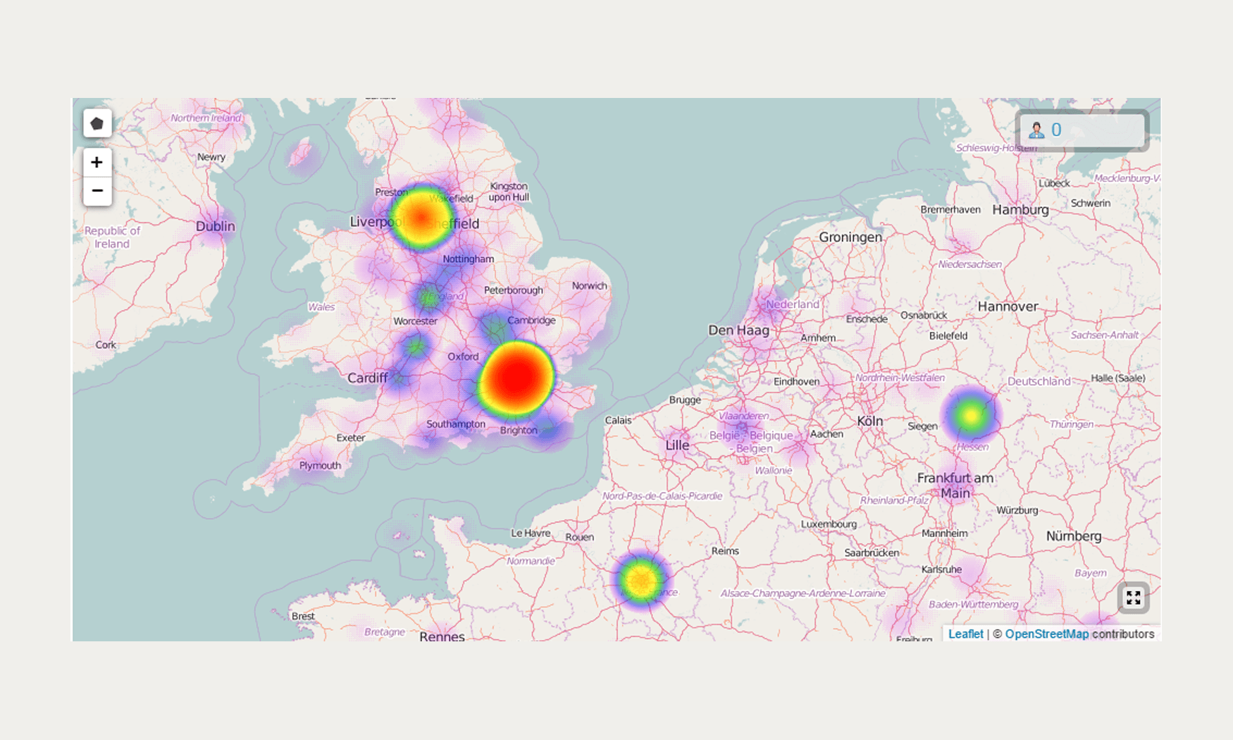 A Heatmap of the Geo location of the readers